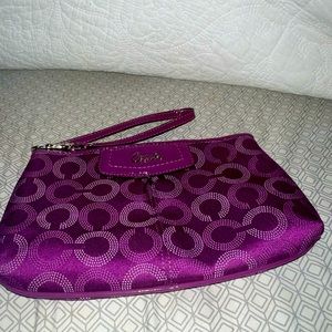 Coach purple wristlet